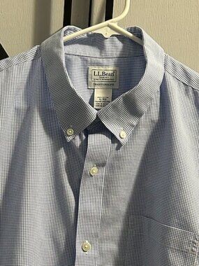 L.L. Bean Traditional Fit Short Sleeve Plaid Button Down Shirt Men's Size XL